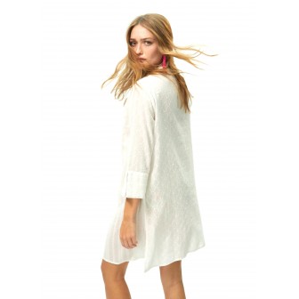 KAFTAN-BLANCO-CUELLO-MAO-BORDADOS-COMBINADOS-LOLA-CASADEMUNT 2