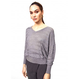 JERSEY-PUNTO-TEJIDO-JAQUARD-BRILLO-CUELLO-PICO-LOLA-CASADEMUNT
