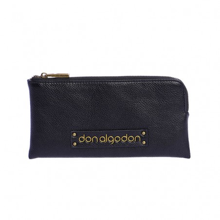 CARTERA-UNA-CREMALLERA-NEGRA-DON-ALGODÓN CARTERA-UNA-CREMALLERA-NEGRA-DON-ALGODÓN