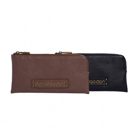 CARTERA-UNA-CREMALLERA-NEGRA-DON-ALGODÓN CARTERA-UNA-CREMALLERA-NEGRA-DON-ALGODÓN