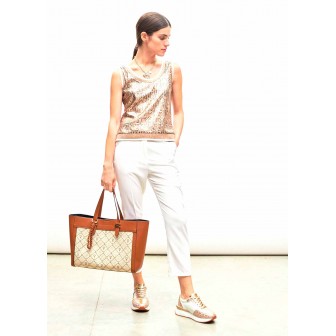 TOP-METALIZADO-LENTEJUELA-ANIMAL-PRINT--RIBETE-BLANCO-LOLA-CASADEMUNT 2