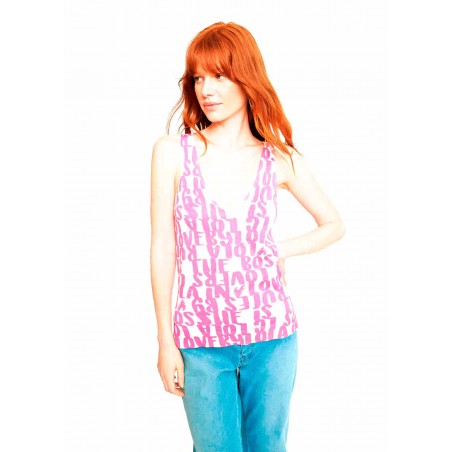 TOP-ESTAMPADO-LOGOMANIA-FUCSIA-TIRANTES-PUNTO-LOLA-CASADEMUNT TOP-ESTAMPADO-LOGOMANIA-FUCSIA-TIRANTES-PUNTO-LOLA-CASADEMUNT