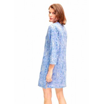 KAFTAN-AZUL-PEDRERÍA-LARGO-AZUL-ESTAMPADO-JACQUARD-LOLA-CASADEMUNT 2
