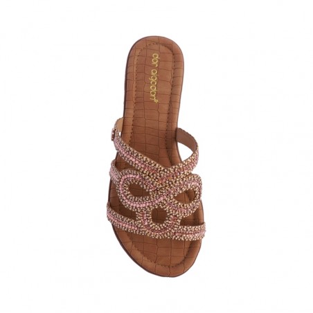 SANDALIAS-MARRÓN-TIRAS-CENEFA-BRILLANTES-DON-ALGODÓN SANDALIAS-MARRÓN-TIRAS-CENEFA-BRILLANTES-DON-ALGODÓN