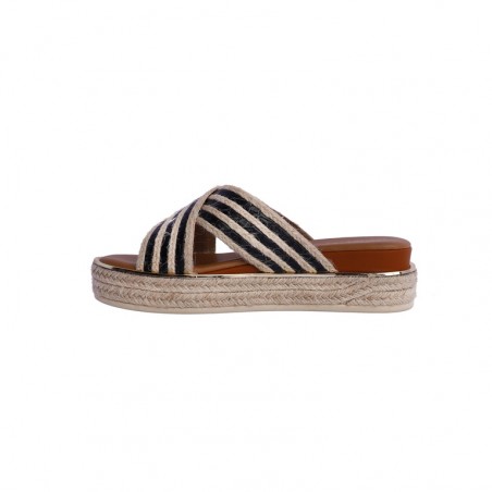 SANDALIAS-RAFIA-TIRAS-CRUZADAS-NEGRO-NATURAL-CUÑA-ESPARTO-DON-ALGODÓN SANDALIAS-RAFIA-TIRAS-CRUZADAS-NEGRO-NATURAL-CUÑA-ESPARTO-DON-ALGODÓN