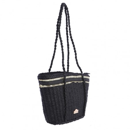 CAPAZO-SHOPPER-RAFIA-NEGRO-DOS-ASAS-LARGAS-CENEFAS-LENTEJUELAS-DON-ALGODÓN CAPAZO-SHOPPER-RAFIA-NEGRO-DOS-ASAS-LARGAS-CENEFAS-LENTEJUELAS-DON-ALGODÓN