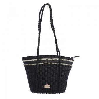 CAPAZO-SHOPPER-RAFIA-NEGRO-DOS-ASAS-LARGAS-CENEFAS-LENTEJUELAS-DON-ALGODÓN