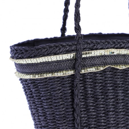 CAPAZO-SHOPPER-RAFIA-NEGRO-DOS-ASAS-LARGAS-CENEFAS-LENTEJUELAS-DON-ALGODÓN CAPAZO-SHOPPER-RAFIA-NEGRO-DOS-ASAS-LARGAS-CENEFAS-LENTEJUELAS-DON-ALGODÓN