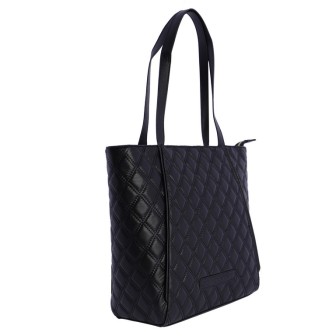 BOLSO-SHOPPER-ACOLCHADO-ROMBOS-NEGRO-DOS-ASAS-DON-ALGODÓN 2