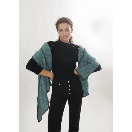 BUFANDA.FORMA-ESPIGA.AZUL-MENTA-BORDES-LILA-LOLA-CASADEMUNT