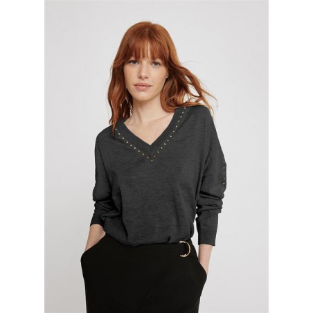 JERSEY.TACHAS-CUELLO-MANGAS-GRIS-LOLA-CASADEMUNT