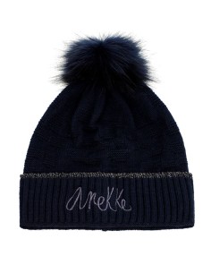 GORRO-POMPÓN-AZUL-MARINO-LOGO-FRONTAL-ANEKKE 2