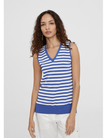 TOP-BICOLOR-RAYAS-BLANCO-AZUL-CUELLO-PICO-TIRANTES-LOLA-CASADEMUNT TOP-BICOLOR-RAYAS-BLANCO-AZUL-CUELLO-PICO-TIRANTES-LOLA-CASADEMUNT