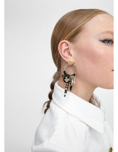 PENDIENTES.TIRAS-LÁGRINA-ESTILO-AFRICANO-COLORES-ESTAMPADOS-CIERRE-PRESIÓN-LOLA-CASADEMUNT