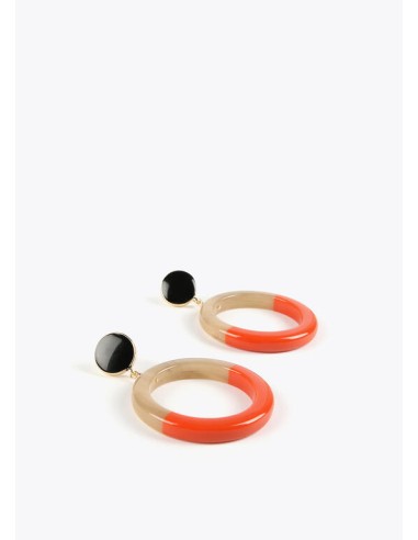 PENDIENTES-ARO-MARRÓN-ROJO-CIERRE-PRESIÓN-LOLA-CASADEMUNT