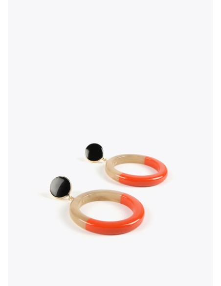 PENDIENTES-ARO-MARRÓN-ROJO-CIERRE-PRESIÓN-LOLA-CASADEMUNT