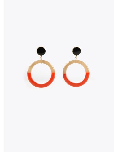 PENDIENTES-ARO-MARRÓN-ROJO-CIERRE-PRESIÓN-LOLA-CASADEMUNT