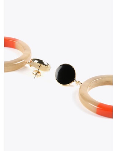 PENDIENTES-ARO-MARRÓN-ROJO-CIERRE-PRESIÓN-LOLA-CASADEMUNT