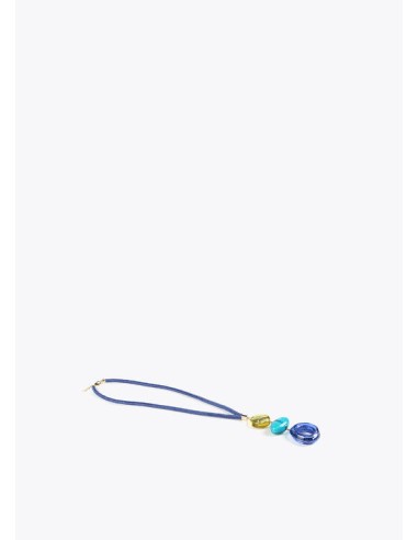 COLLAR-MAXI-CORDÓN-AZUL-COLGANTE-TRES-PIEZAS-AZULES-DORADO-CIERRE-LANGOSTA-LOLA-CASADEMUNT