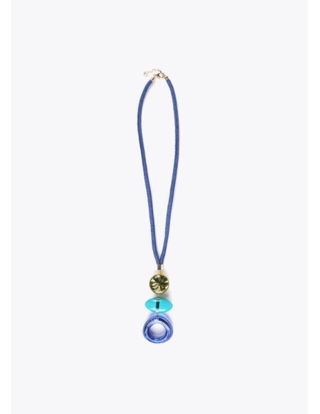 COLLAR-MAXI-CORDÓN-AZUL-COLGANTE-TRES-PIEZAS-AZULES-DORADO-CIERRE-LANGOSTA-LOLA-CASADEMUNT COLLAR-MAXI-CORDÓN-AZUL-COLGANTE-TRES-PIEZAS-AZULES-DORADO-CIERRE-LANGOSTA-LOLA-CASADEMUNT