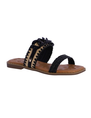 SANDALIAS-RAFIA-NEGRO-BEIGE-PIEL-SINTÉTICA-DETALLE-CADENA-ESLABONES-NEGRA-LELIA-DON-ALGODÓN