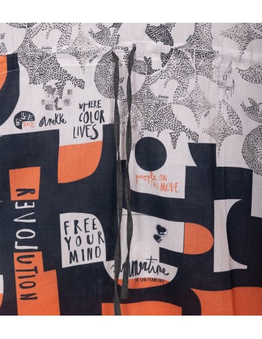 VESTIDO-CAFTÁN-AZUL-MARINO-NARANJA-CORDÓN-AJUSTABLE-CUELLO-PICO-MANGA-CORTA-PSICODELIC-PEACE&LOVE-ANEKKE