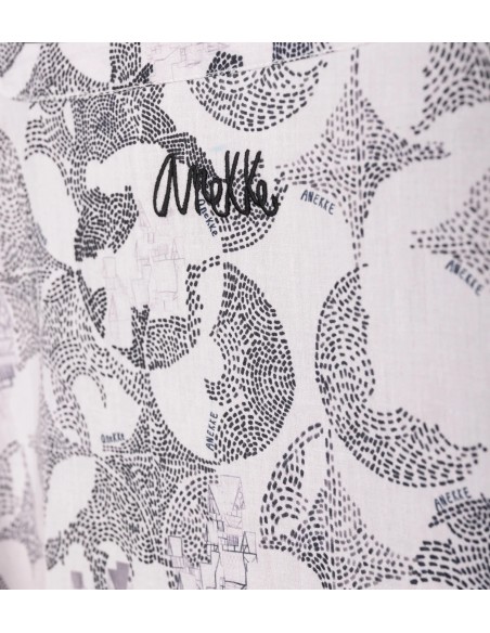 VESTIDO-CAFTÁN-AZUL-MARINO-NARANJA-CORDÓN-AJUSTABLE-CUELLO-PICO-MANGA-CORTA-PSICODELIC-PEACE&LOVE-ANEKKE