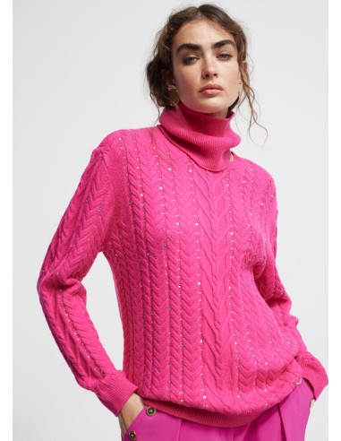 JERSEY-TRENZADO-FUCSIA-CUELLO-EXTRAÍBLE-STRASS-LOLA-CASADEMUNT