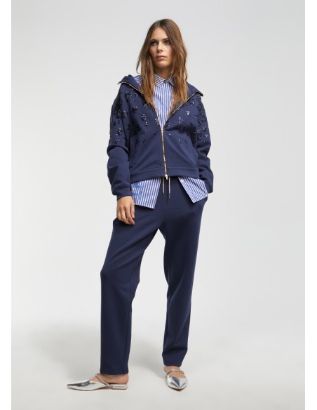 PANTALÓN-JOGGING-CORTE-BÁSICO-AZUL-CINTURA-AJUSTABLE-CORDÓN-LOLA-CASADEMUNT PANTALÓN-JOGGING-CORTE-BÁSICO-AZUL-CINTURA-AJUSTABLE-CORDÓN-LOLA-CASADEMUNT