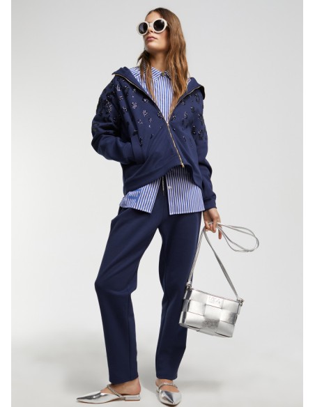 PANTALÓN-JOGGING-CORTE-BÁSICO-AZUL-CINTURA-AJUSTABLE-CORDÓN-LOLA-CASADEMUNT PANTALÓN-JOGGING-CORTE-BÁSICO-AZUL-CINTURA-AJUSTABLE-CORDÓN-LOLA-CASADEMUNT