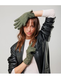 GUANTES-VERDES-LOGOTIPADOS.HILO-METALIZADO-LISOS-ANEKKE