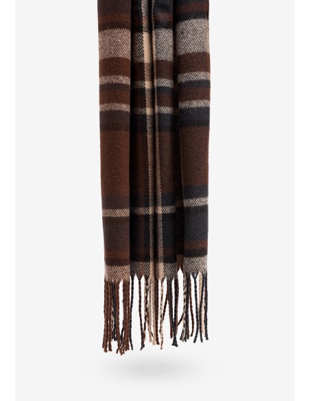 BUFANDA.CUADROS-TONOS-MARRONES-FLECOS-JOAQUIM-TIFFOSI