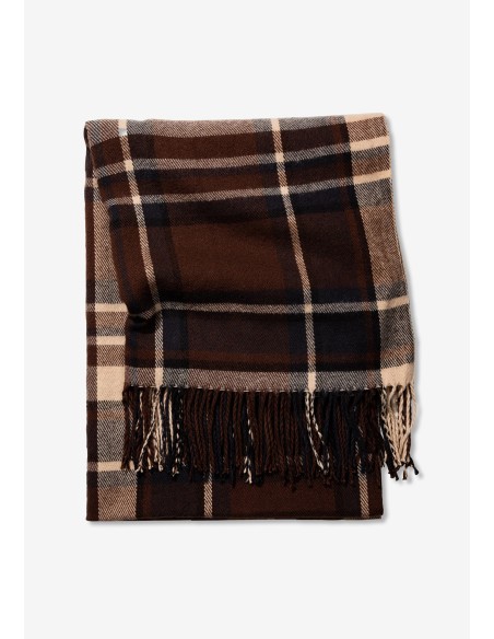 BUFANDA.CUADROS-TONOS-MARRONES-FLECOS-JOAQUIM-TIFFOSI