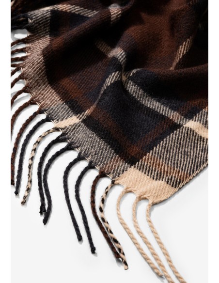 BUFANDA.CUADROS-TONOS-MARRONES-FLECOS-JOAQUIM-TIFFOSI
