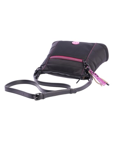 BANDOLERA-MEDIANA-NYLON-NEGRA-DETALLES-ROSAS-DON-ALGODÓN