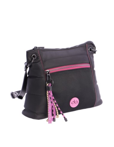 BANDOLERA-MEDIANA-NYLON-NEGRA-DETALLES-ROSAS-DON-ALGODÓN