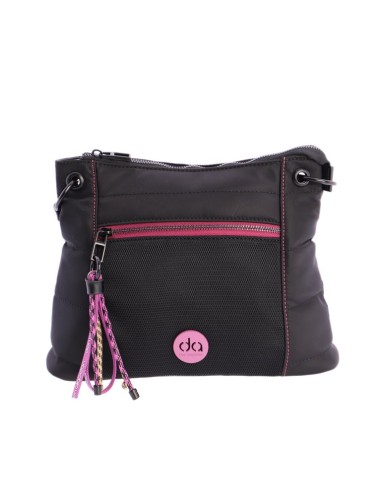 BANDOLERA-MEDIANA-NYLON-NEGRA-DETALLES-ROSAS-DON-ALGODÓN