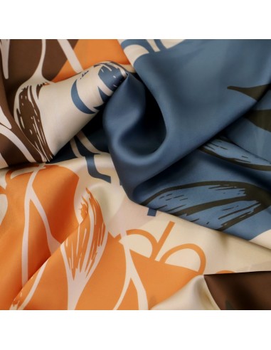 PAÑUELO-RECTANGULAR-TONO-JEANS-BEIGE-NARANJA-LOGO-DON-ALGODÓN