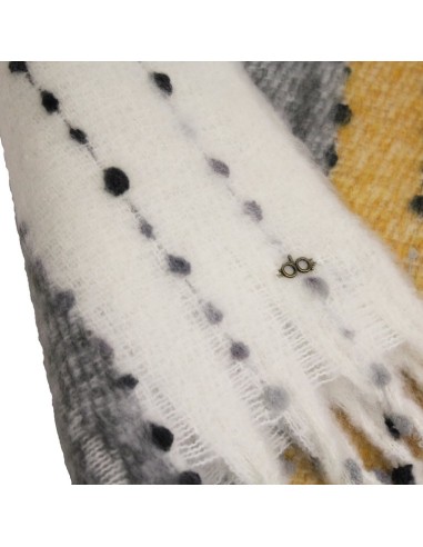 BUFANDA-3-COLORES-FELCOS-GRIS-BLANCO-AMARILLO-DON-ALGODÓN