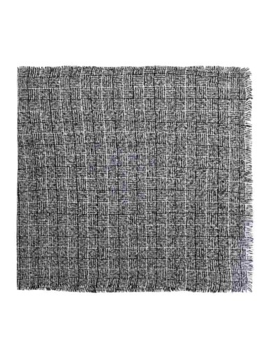 BUFANDA-BICOLOR-BLANCA-NEGRA-FLECOS-WIL-DON-ALGODÓN