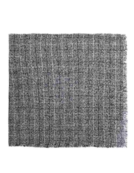 BUFANDA-BICOLOR-BLANCA-NEGRA-FLECOS-WIL-DON-ALGODÓN