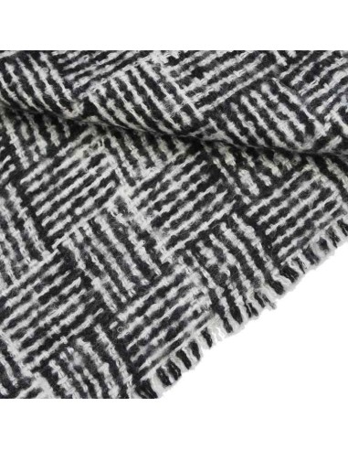 BUFANDA-BICOLOR-BLANCA-NEGRA-FLECOS-WIL-DON-ALGODÓN