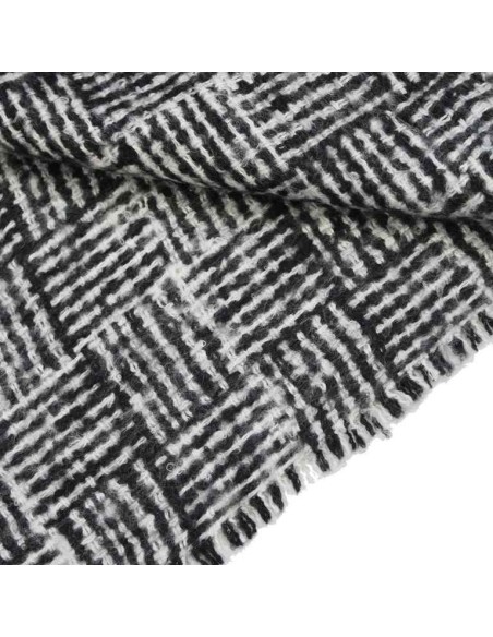 BUFANDA-BICOLOR-BLANCA-NEGRA-FLECOS-WIL-DON-ALGODÓN