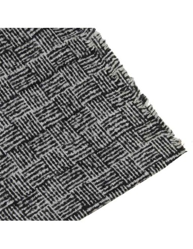 BUFANDA-BICOLOR-BLANCA-NEGRA-FLECOS-WIL-DON-ALGODÓN