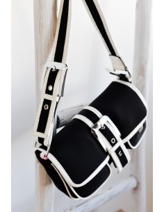 BAGUETTE-BLANCO-NEGRO-NEOPRENO-PIEL-VEGANA-BLANCA-HEBILLAS-NOCO-COMPLEMENTOS