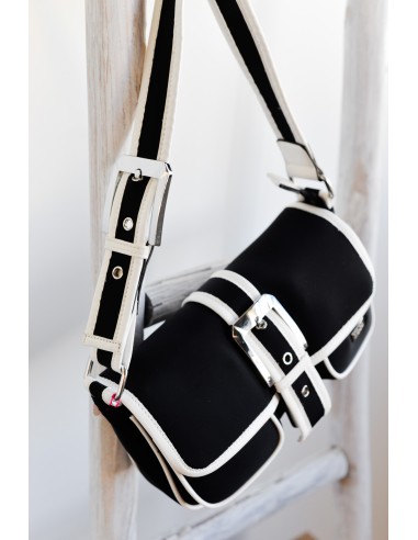 BAGUETTE-BLANCO-NEGRO-NEOPRENO-PIEL-VEGANA-BLANCA-HEBILLAS-NOCO-COMPLEMENTOS