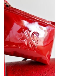 BANDOLERA-DOBLE-CHAROL-ROJO-ASA-REGULABLE-EXTRAÍBÑE-LOGO-RELIEVE-NOCO-COMPLEMENTOS 2