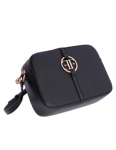 BANDOLERA CUADRADA-NEGRA-LOGO-DORADO-FRONTAL-ASA-BANDOLERA-REGULABLE-EFERRI