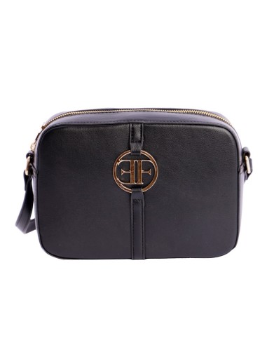 BANDOLERA CUADRADA-NEGRA-LOGO-DORADO-FRONTAL-ASA-BANDOLERA-REGULABLE-EFERRI