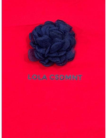 CAMISETA-ROJA-MANGA.CORTA-CUELLO-REDONDO-FLOR-MARINO-RIBETE-BLANCO-LOLA-CASADEMUNT CAMISETA-ROJA-MANGA.CORTA-CUELLO-REDONDO-FLOR-MARINO-RIBETE-BLANCO-LOLA-CASADEMUNT